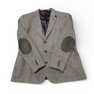 Men's Joseph Abboud Herringbone Wool Blazer Sport Coat Jacket Elbow Patches 52R